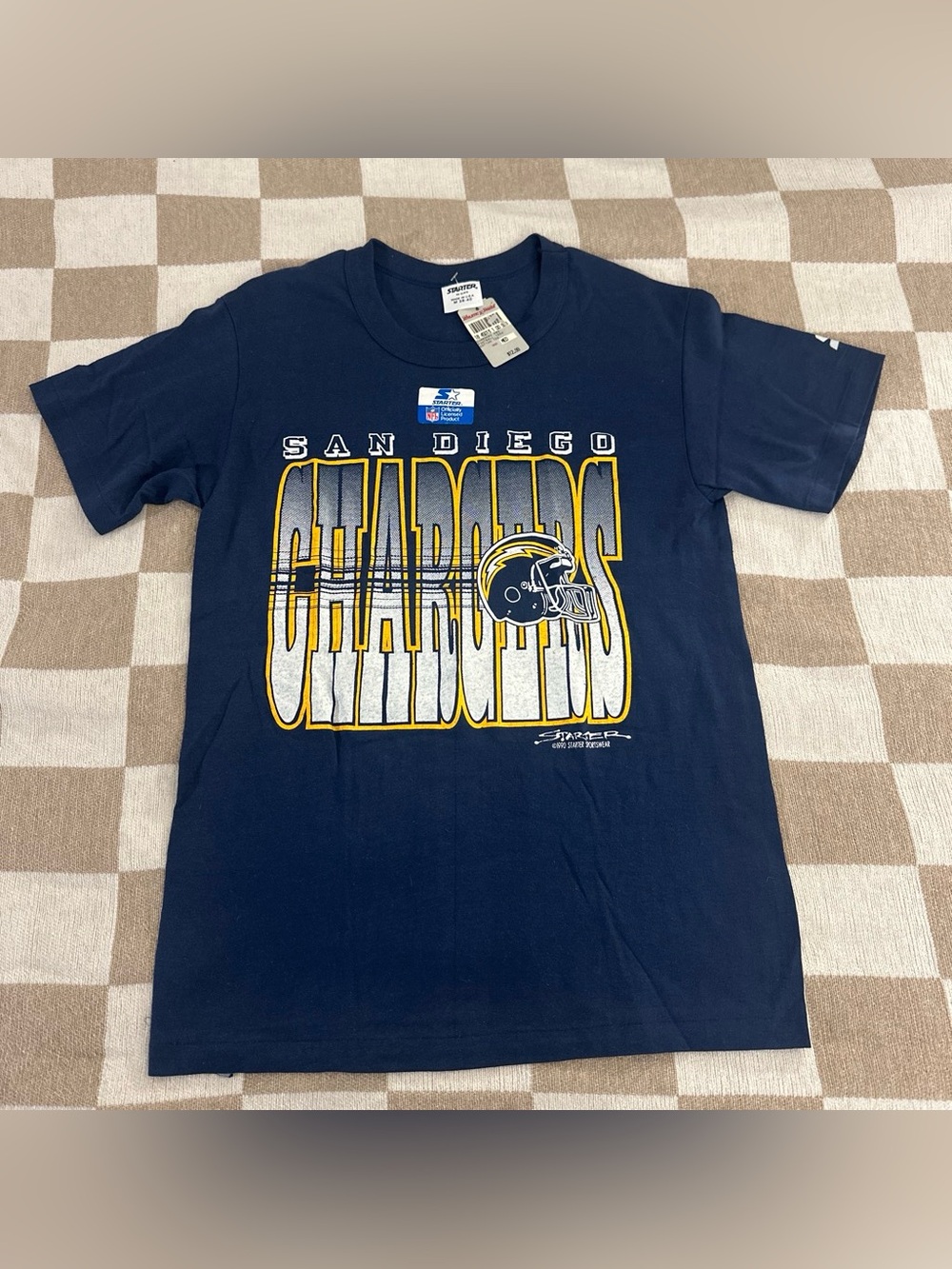 Vintage 1990 dead stock STARTER San Diego Chargers Navy T-Shirt